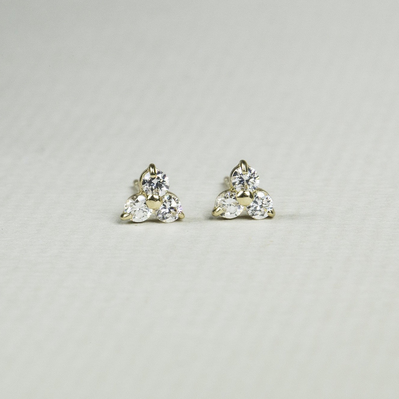 Crystal Triangle Stud Earrings