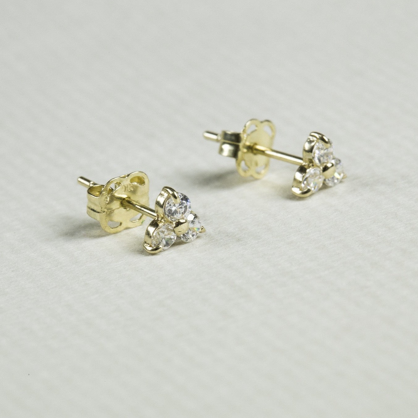 Crystal Triangle Stud Earrings