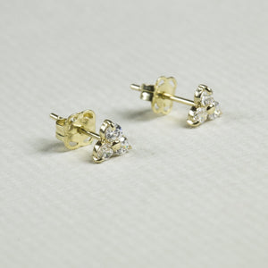 Crystal Triangle Stud Earrings