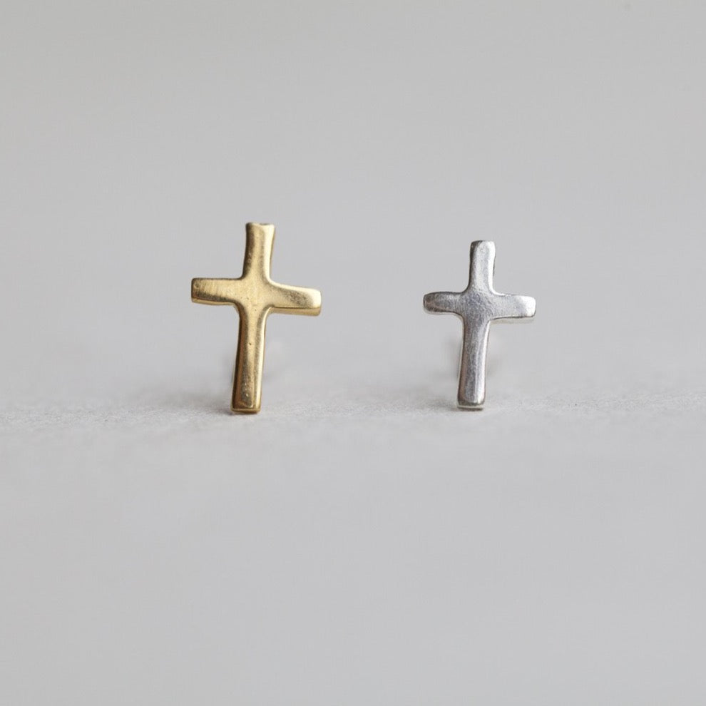 felt simple cross earrings