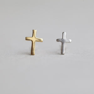 felt simple cross earrings