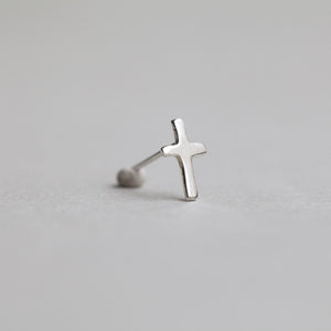 sterling silver simple cross stud