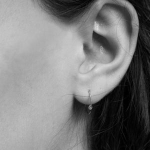 diamond blob hoop earring worn by our model