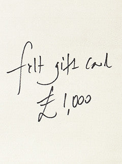 felt gift card for £1000