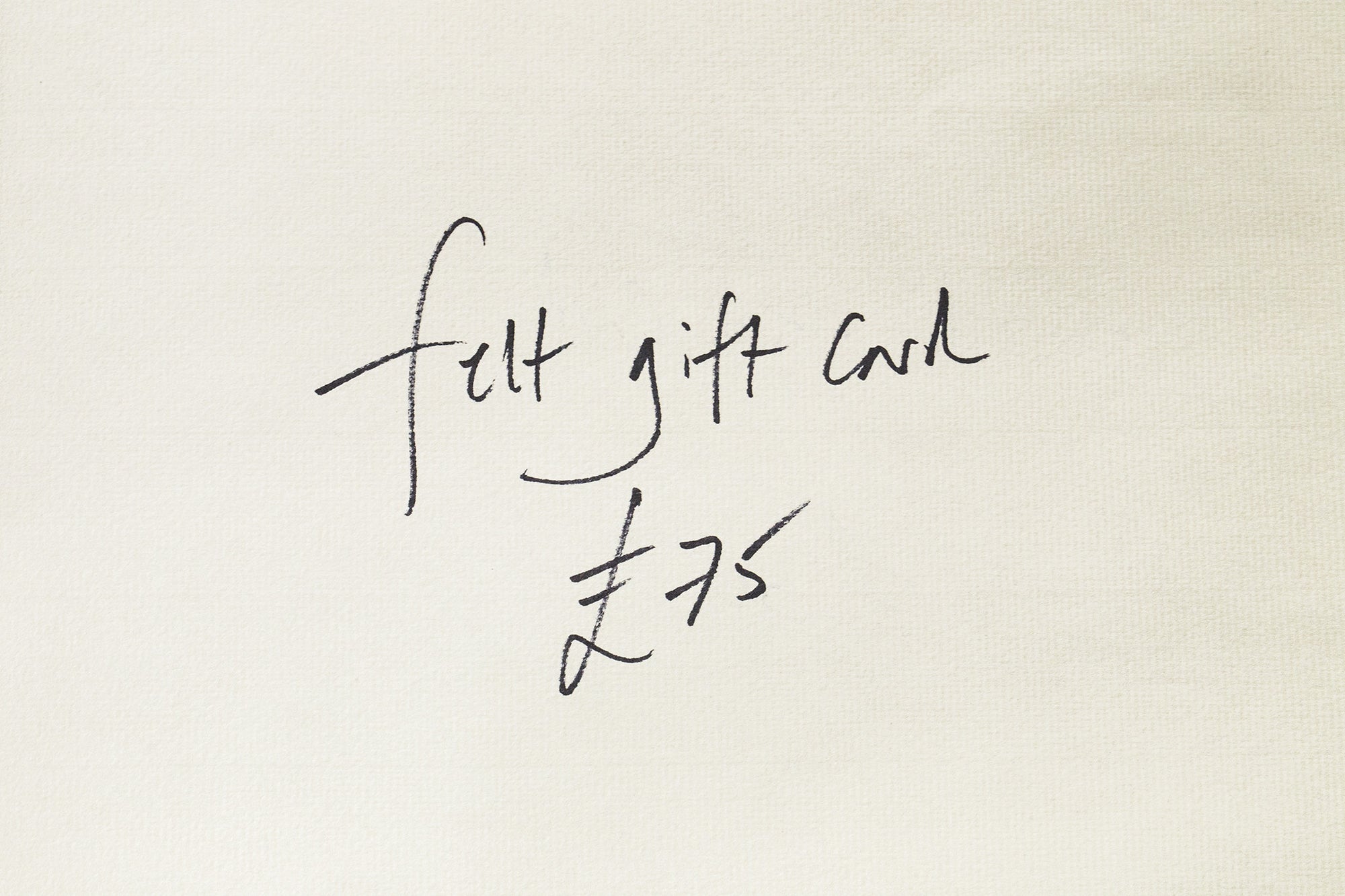 felt gift card for £75