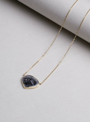 Grey Diamond Slice Necklace