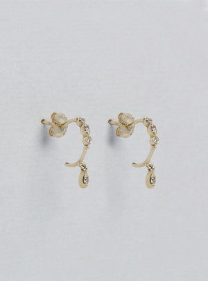 Eye Pendant Diamond Hoop Earrings