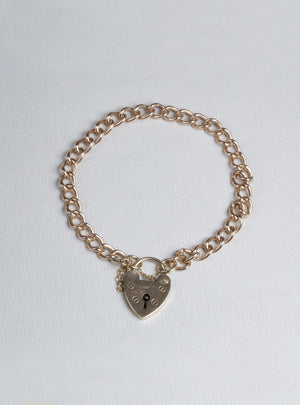 Vintage 9ct Gold Heart Bracelet