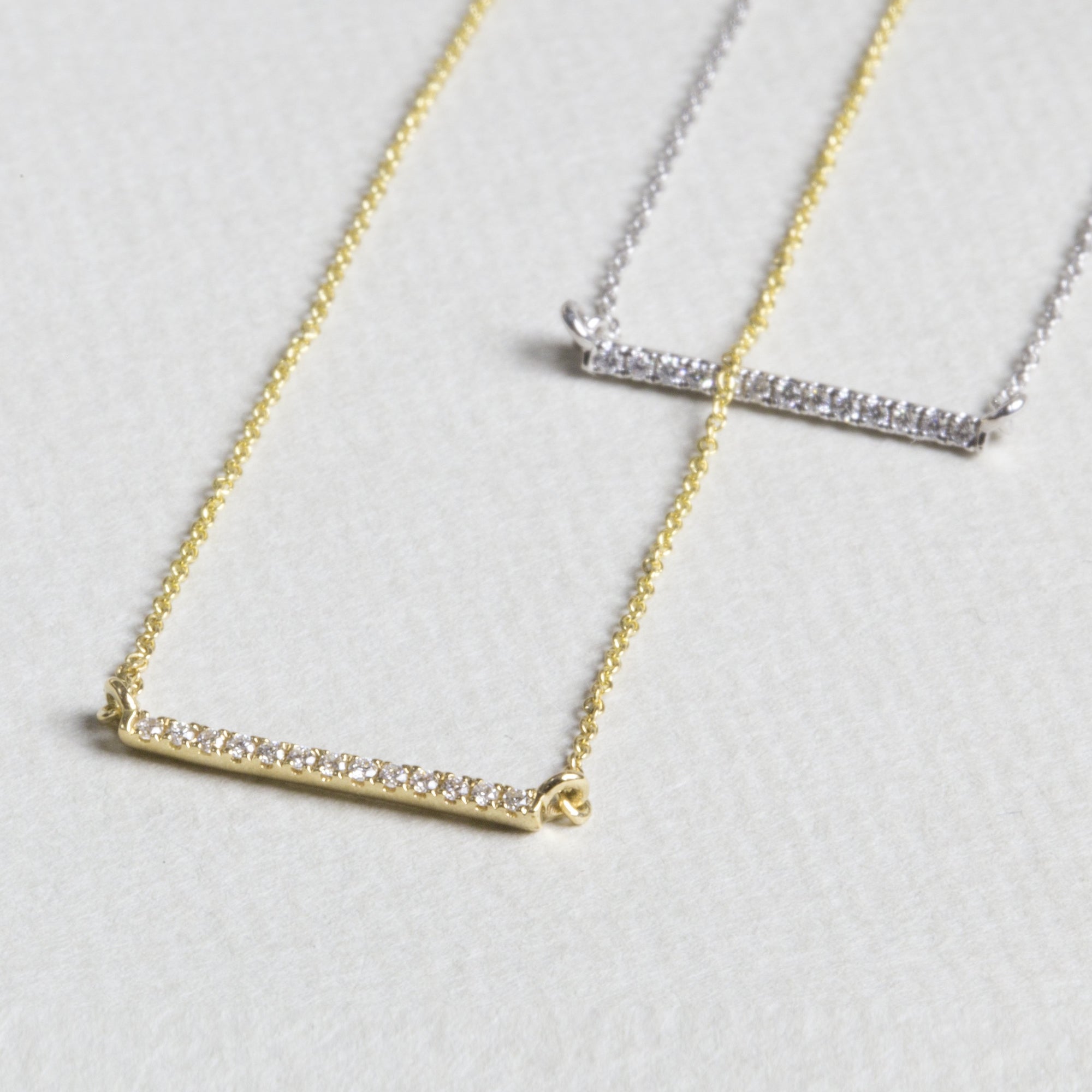 Linear Bar Diamond Necklace