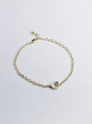 Gold Chain Bracelet with Sliced Diamond #1