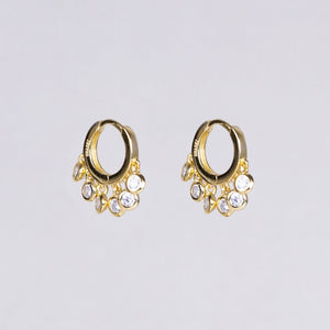 Multi Disc Hoop Earrings with Cubic Zirconia