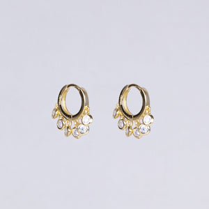 Multi Disc Hoop Earrings with Cubic Zirconia