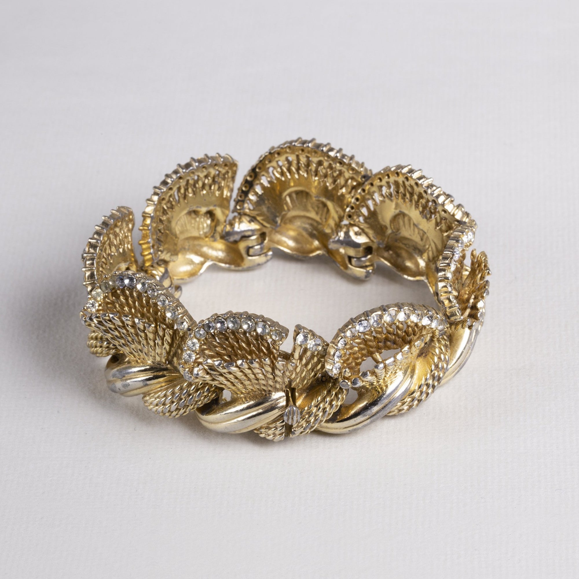 Gold Tone Bracelet with Rhinestones