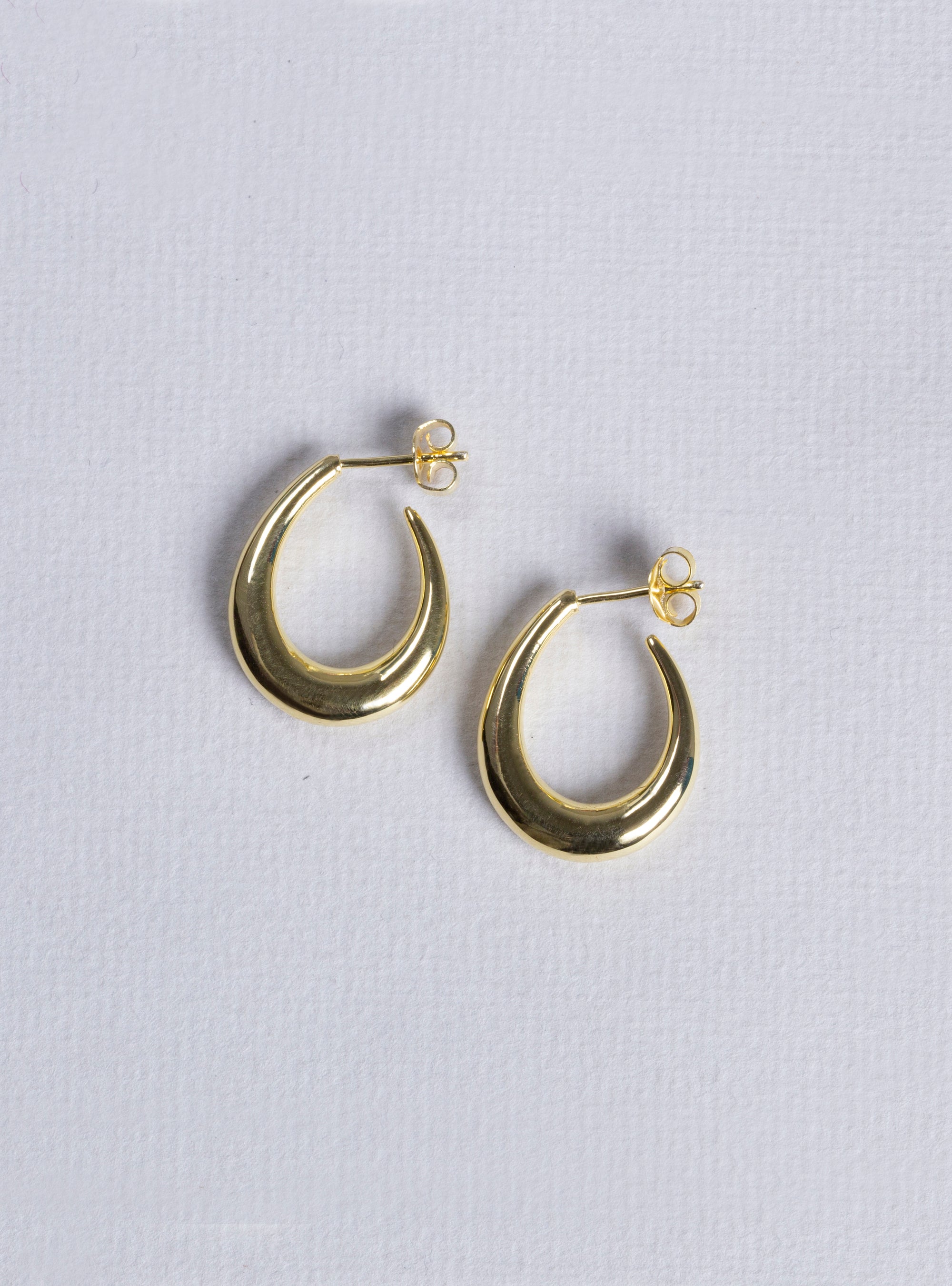 Gold Oval Hoops