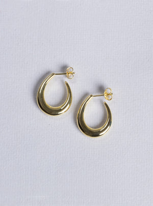 Gold Oval Hoops