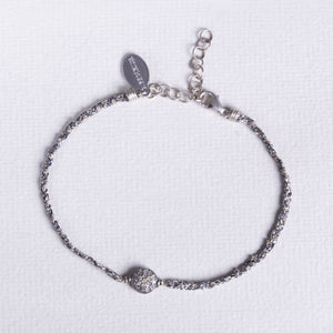 Thread Diamond Disc Bracelet in Silver