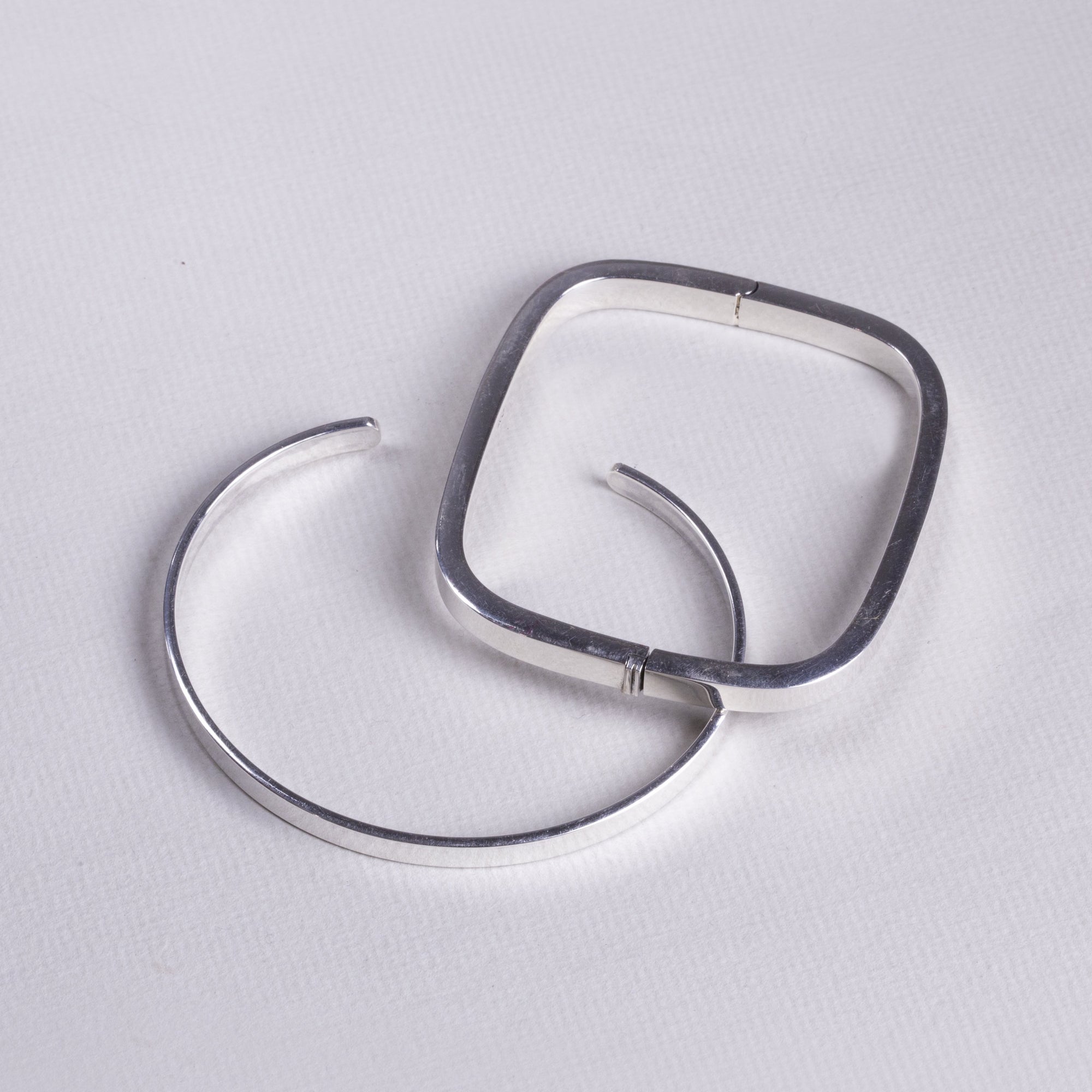 Silver Flat Bangle Bracelet