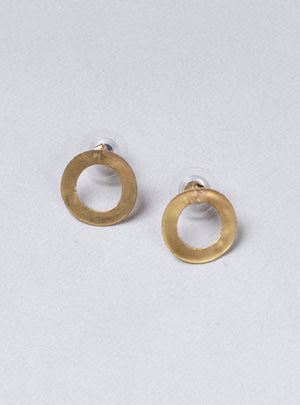 18ct Gold Single Link Stud Earrings