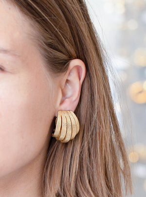 Gold Multiple Strip Clip-on Earrings