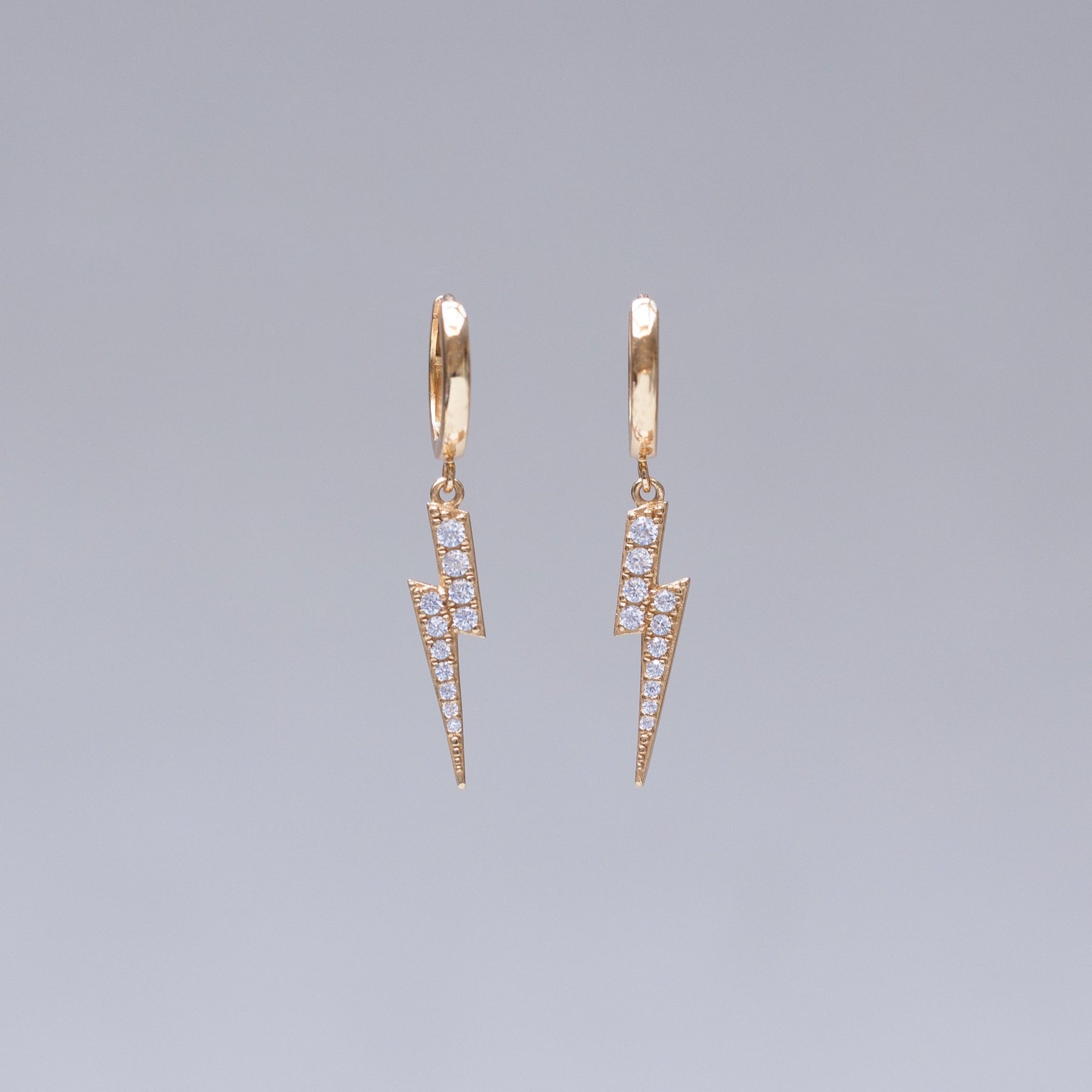 Lightning Bolt Hoop Earrings with Cubic Zirconia