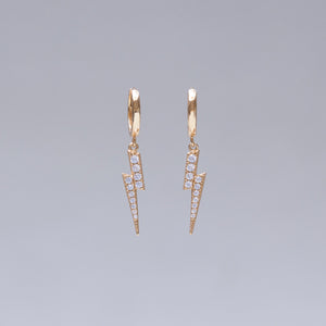 Lightning Bolt Hoop Earrings with Cubic Zirconia