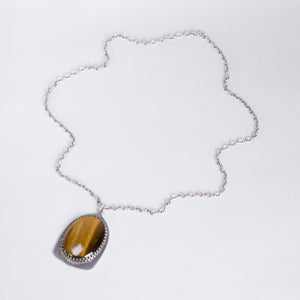 Sterling Silver Stone Pendant Necklace