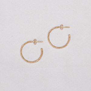 Straight Stitch Hoop Earrings Medium