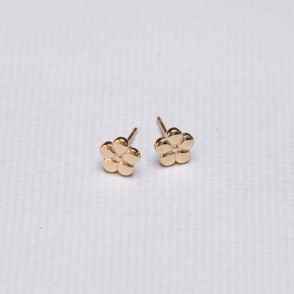 9ct Gold Cherry Blossom Flower Stud Earrings
