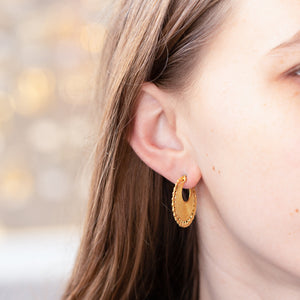 Gold and Silver Fan Earrings