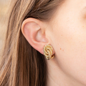 Vintage Gold Knot Clip-on Earrings