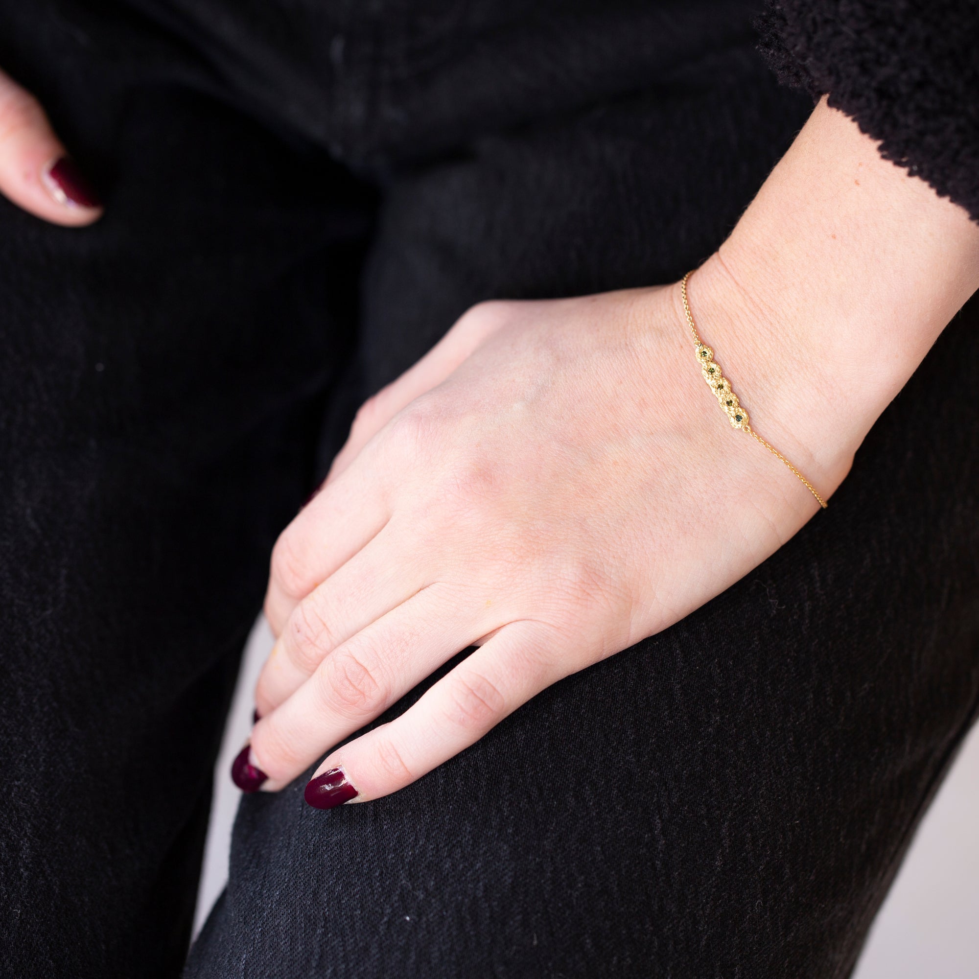 Shisha Line Bracelet with Green Tourmaline