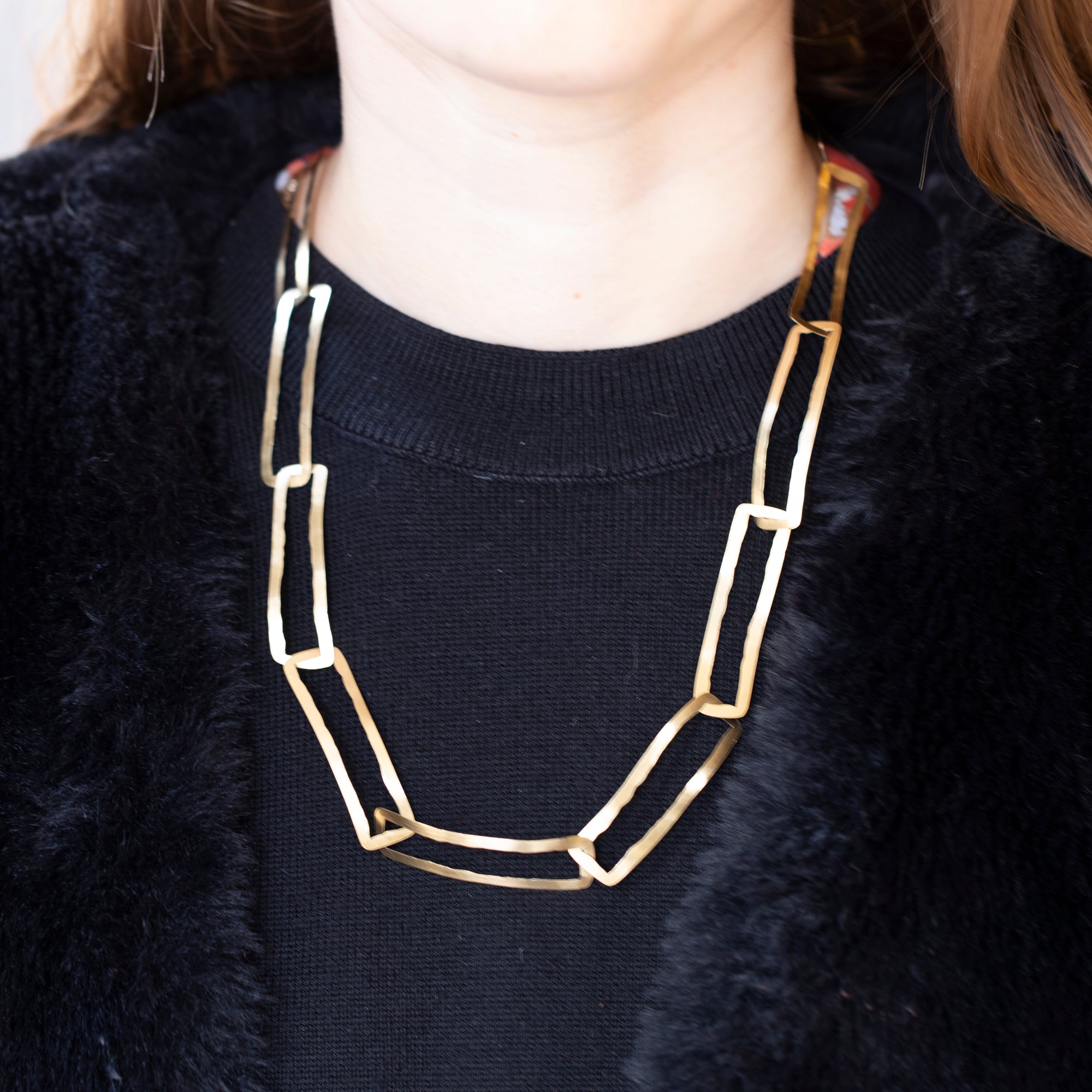 18ct Gold Hammered Necklace