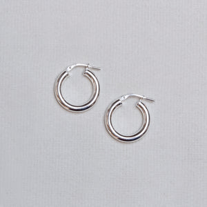 Tube Hinged Hoop Earrings in Gold & Silver