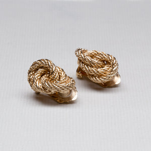 Vintage Gold Knot Clip-on Earrings