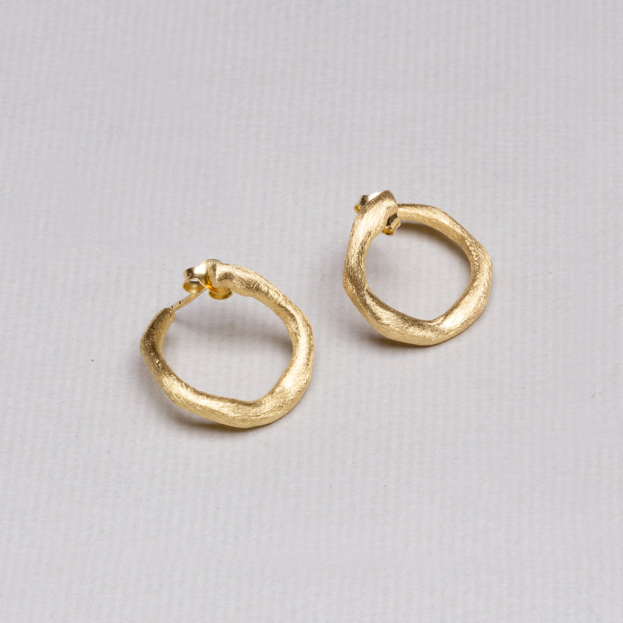 Organic Matte Gold Hoop Earrings