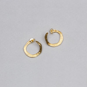 Organic Matte Gold Hoop Earrings