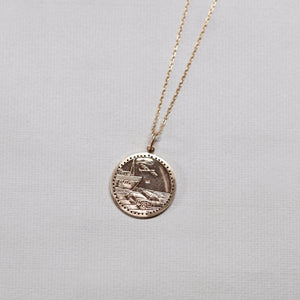 Vintage Gold St. Christopher Pendant with Black Diamonds