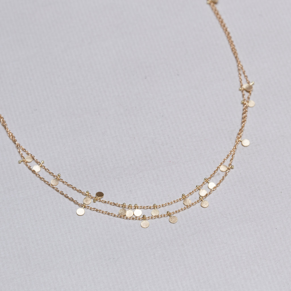 Tiny Dots Double Chain Necklace