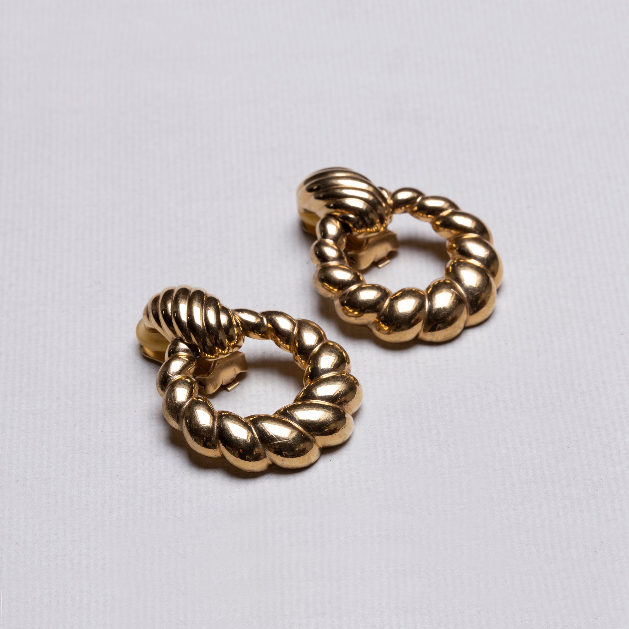 Vintage Gold Twisted Clip-on Earrings