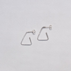 Open Silver Triangle Stud Earrings