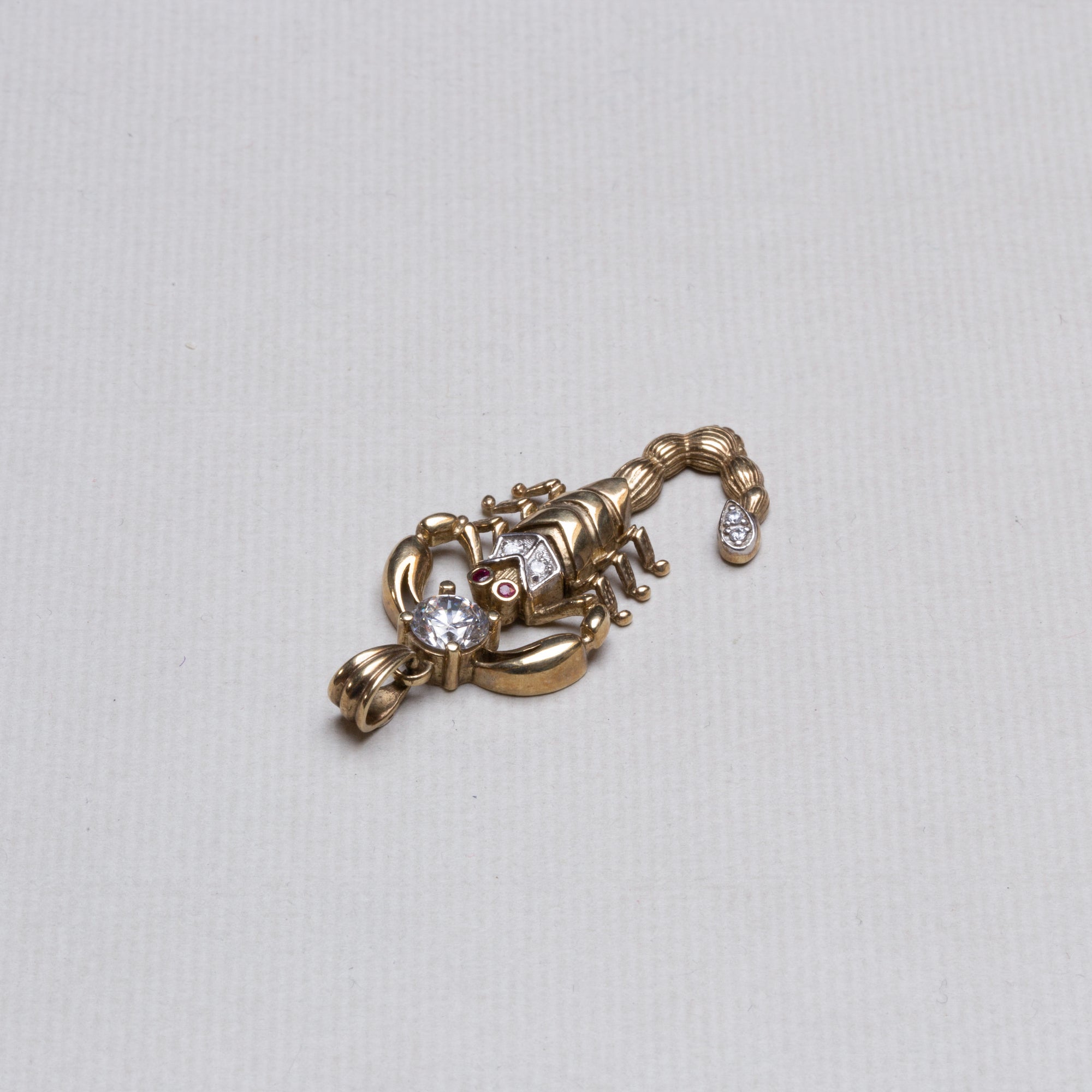 Vintage 9ct Gold Scorpio Pendant Charm with Cubic Zirconia