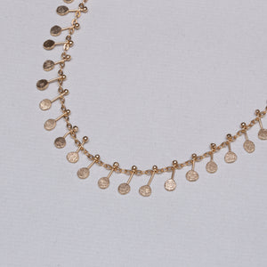 Brass Multi Dot Disc Necklace