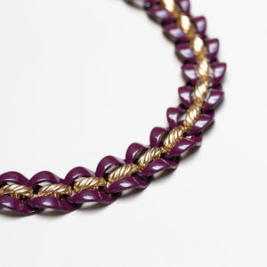 Vintage Gold and Purple Chain Necklace