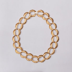 Vintage Textured Gold Chain Necklace