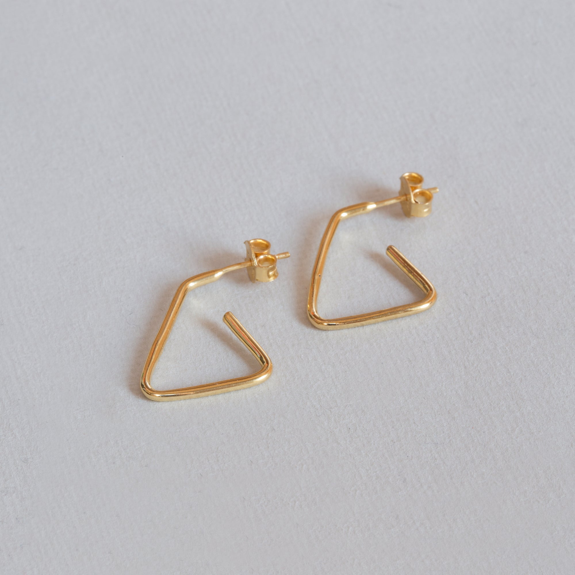 Gold-plated Open Triangle Stud Earrings