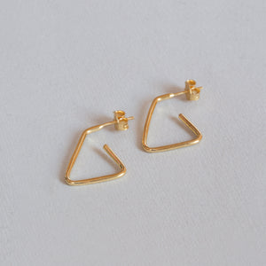 Gold-plated Open Triangle Stud Earrings