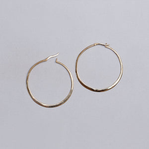 Flat Gold-plated Large Hoop Earrings