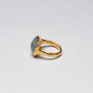 22ct Gold Ring with Aquamarine