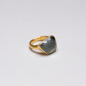 22ct Gold Ring with Aquamarine