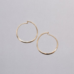 Gold-plated Flat Hoop Earrings